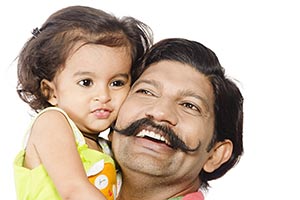 Indian Father Child Daughter Loving
