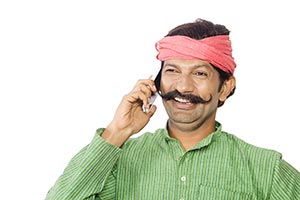 Rural Man Talking Cellphone