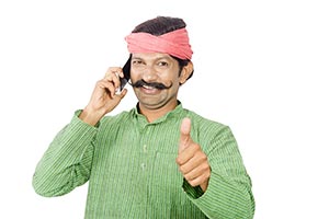 Rural Man Talking Phone Thumbsup