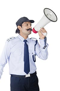 Security Guard Announcement Megaphone