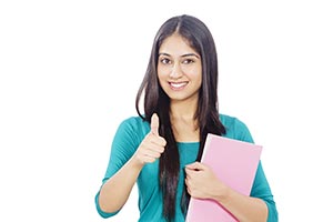 Woman College Student Thumbsup