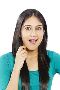 Young woman Amazement Expression