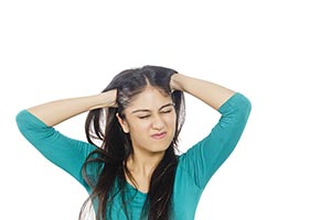 Frustrated Woman Pulling Hair
