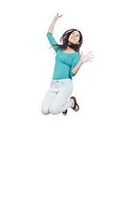 Indian Teenage Woman Jumping