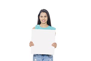 Young Woman White Board Showing