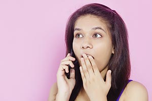 Shocked Young Girl Talking Phone