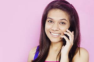 Teenage Girl Talking Mobile