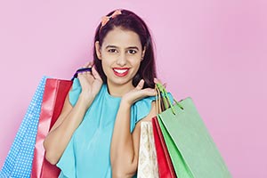 Young Lady Shopping Bags