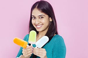 Young Girl Showing Ice cream