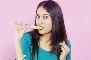 Young Girl Eating Ice cream