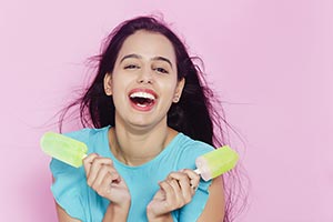 Young Girl Eating Ice cream