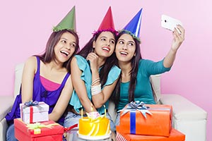Girls Taking Birthday Selfie