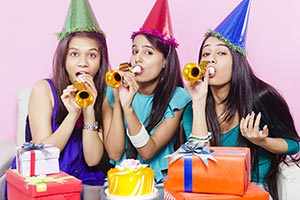 Young Girls Celebrate Birthday Party