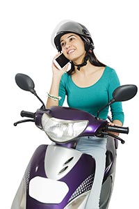 Girl Sitting Scooty Talking Phone