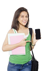 Girl Student Showing Cell Phone