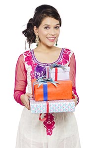 Young woman Diwali Gift Box