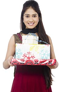 Young woman Deepawali Gift Box