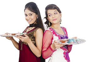 Teenager Sister Diwali Festival Diya