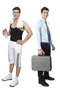 Comparison Businessman Gym Man Multiple Personalit