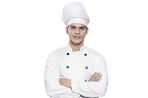 Handsome Indian Male Chef Uniform Standing