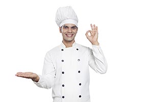 Chef Hand Palm Showing Ok Sign