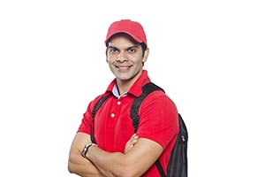 Indian Delivery Man Standing Arms crossed