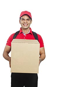 Indian Delivery Man Courier Parcel Box
