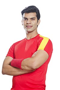 Indian Football Player Red Sports Uniform