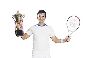 Sports Male Tennis Player Trophy Victory