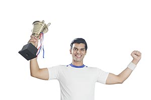 Indian Man Tennis Player Celebrates Championship T