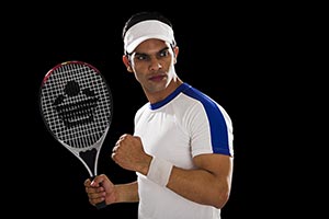 Indain Man Tennis Player Fist Success