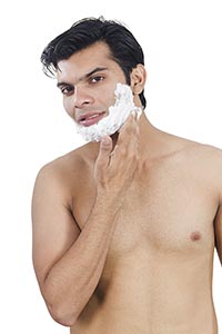 Handsome Men Shaving Cream Face Clean shave