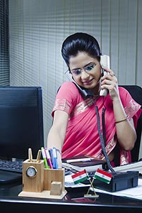 Business Employee Talking Telephone