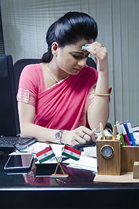 Woman Executive Headache Office
