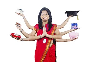 Indian Business Woman Multitasking