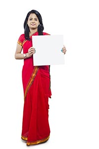 Salesperson Lady Showing White Board