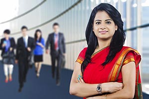 Indian Business Woman Corridor