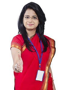 Indian  Salesperson Lady Handshake