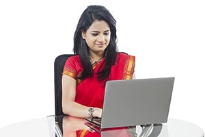 Indian Businesswoman Laptop Working