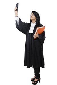 Woman Lawyer Taking Selfie