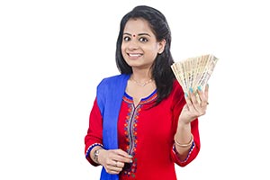 Woman Housewife Money Showing