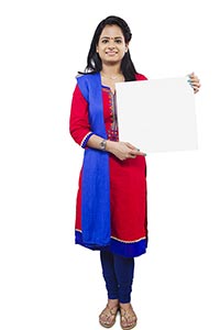 Indian Lady White Board Showing