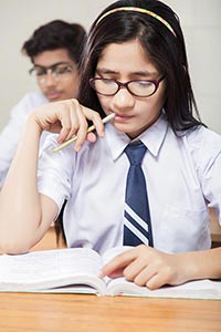 Gril Student Reading Book