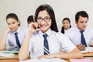 Teenage School Students Studying