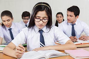 School Students Studying Classroom