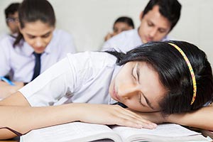 School Girl Sleeping Classroom