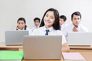 School Students Laptop Studying