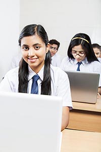 School Students Laptop Studying