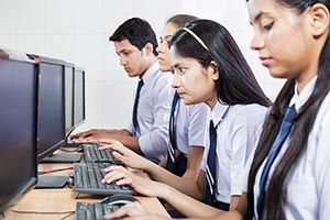 School Students Learning Computer lab