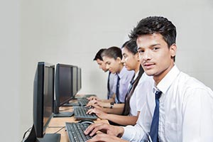 School Students Learning Computer